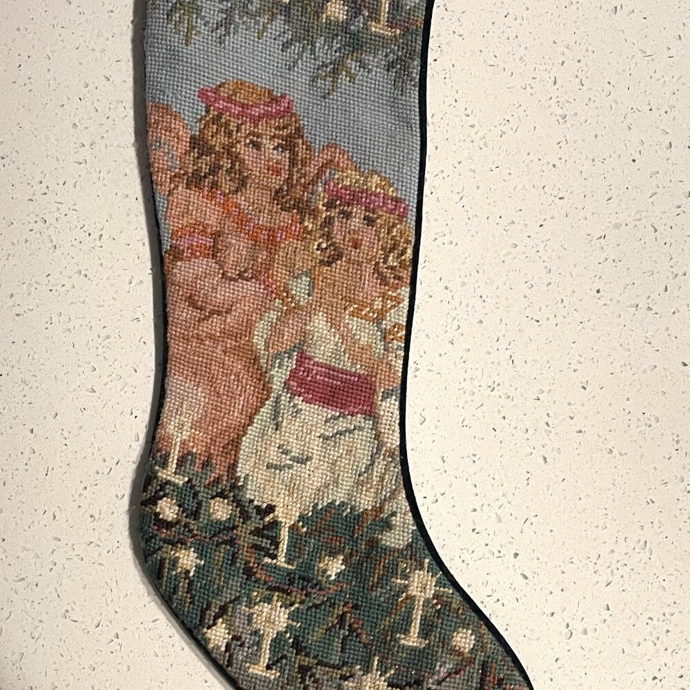 Vintage Angel Tapestry Christmas Stocking